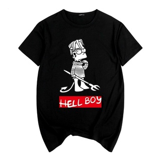 T-shirt  เสื้อยืด ผ้าฝ้าย พิมพ์ลาย Lil Peep Hellboy สไตล์ฮิปฮอป แฟชั่นฤดูร้อนS-5XL