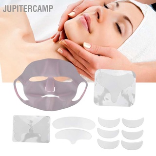 JUPITERCAMP Wrinkle Patch Soothing Firming Transparent Silicone Facial Neck Chest Pads with Pink Mask Cover for Overnight Skin Care