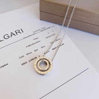 Bvlgari สร้อยคอ ลูกปัดนําโชค แหวนคู่ เพชร จี้สร้อยคอ เรียบง่าย สีโรสโกลด์ เงิน สร้อยคอ ชาย คลาสสิก หรูหรา เครื่องประดับสร้อยคอ G831