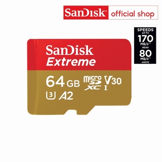 SanDisk EXTREME micro SDXC UHS-I A2 64GB (SDSQXAH-064G-GN6MN) reads 170MB/s writes 80MB/s