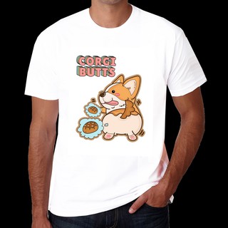 เสื้อลายหมา DF45 เสื้อยืด เสื้อยืดลายหมา สุนัขคอร์กี้ เสื้อยืดพิมพ์ลาย corgi dog T Shirt