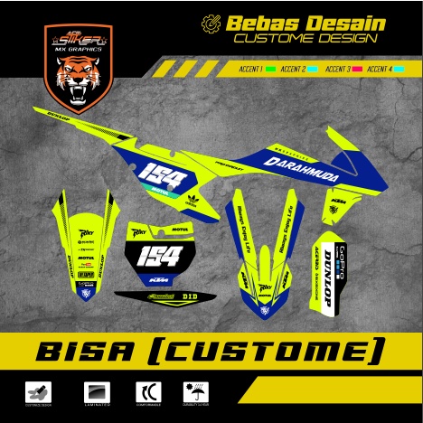การออกแบบที่กําหนดเองฟรีของ DECAL KTM 250 2017