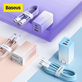 Baseus ที่ชาร์ท 65W Gan5 Pro 2C+1U ที่ชาร์จแบบด่วน  เข้ากันได้กับ Qc4/3.0+PD3.0  Type-C รองรับกับโทรศัพท์แท็บเลททุกรุ่น