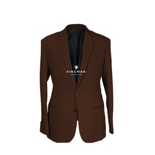 KINGMAN Blazer Slim Brown เบลเซอร์ สีน้ำตาล สูทผู้ชาย เสื้อสูทผู้ชาย ตัดสูท ชุดสูท สูท ชุดสูทผู้ชาย