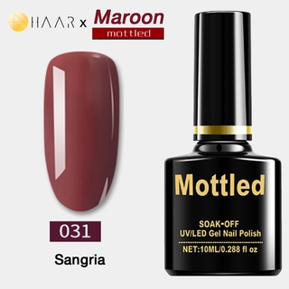 ยาทาเล็บ เจล Gel Nail Polish HAAR x Mottled Maroon Tone โทน มารูน สี น้ำตาล แดง ม่วง คอกเทล ซานเกรีย Sangria Red Viol...