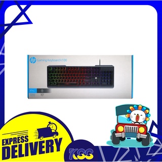 คีบอด คีย์บอร์ด คีย์บอร์ดมีไฟ คีย์บอร์ดเกมมิ่ง HP Gaming Keyboard USB K100 รับประกัน 1 ปี