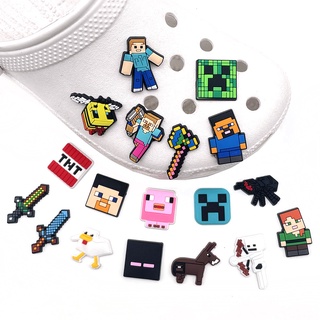 Minecraft Series Jibitz อุปกรณ์เสริมหัวเข็มขัด สําหรับตกแต่งรองเท้าแตะ Croc Pin Jibbit Clog