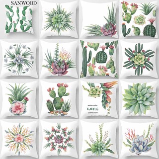 ♚แคคตัสทรยศพืชเขตร้อนกรณีโซฟาเอว Throw Cushion Cover Decor บ้าน