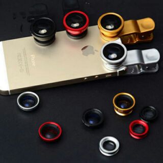 ลดกระหน่ำ!3 In 1 Universal Clip Lens for Mobile Phone Fish Eye + Macro Lens + Wide Angle