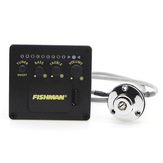 fishman 2 bands eq พร้อมจูนเนอร์สีดําสําหรับกีตาร์อะคูสติก