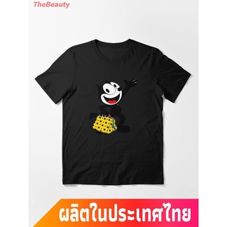 เสื้อยืดตัวล่าสุด2022 แมว น่าสนใจ น่ารัก  Felix The Cat With His Magic Bag Of Tricks Essential T-Shirt คอกลม แฟชั่น  ผ้า