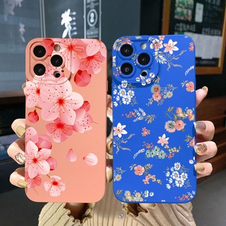 เคสโทรศัพท์มือถือ ลายดอกไม้ ขอบสี่เหลี่ยม สําหรับ Samsung Galaxy A33 A53 A73 5G A32 A52S A72 A31 A41 A71