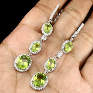 ต่างหูเงินแท้925 14KGF เพอริดอตดิบแท้ CZ 5A (Natural peridot Earrings)