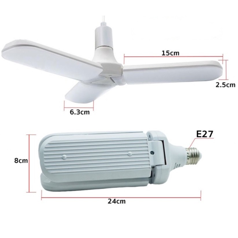 หลอดไฟ LED ทรงใบพัด พับเก็บได้ ประหยัดพลังงานไฟ ปรับมุมโคมไฟได้ - รูปที่ 4