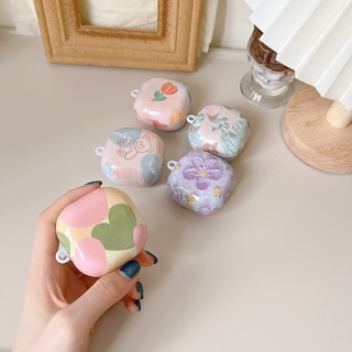 เคสหูฟังบลูทูธไร้สาย ลายภาพวาดสีน้ํามัน รูปหมีทิวลิป สําหรับ Samsung Galaxy Buds Live&amp;Buds Pro Buds2 Pro