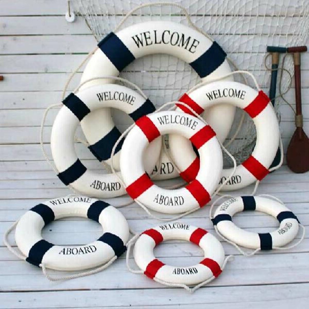 ห่วงยางตกแต่ง ห่วงชูชีพ สำหรับแขวนตกแต่งผนัง 35 50 75 CM ของแต่งบ้านสไตล์ทะเล พร็อพทะเล พร็อพถ่ายรูป