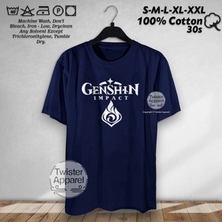 เสื้อยืดผ้าฝ้าย พิมพ์ลาย Genshin Impact Pyro Element 30s - TW7910