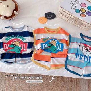 เสื้อผ้าเด็กผู้ชาย​ลายขวางหล่อๆเทห์(พร้อมส่ง)​