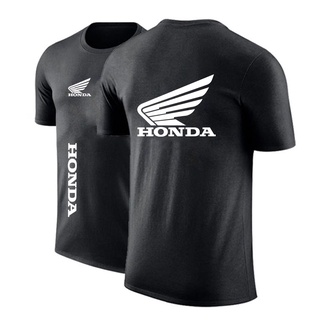 เสื้อยืดแขนสั้นลําลอง ผ้าฝ้าย พิมพ์ลาย Honda แฟชั่นสําหรับผู้ชาย 2021