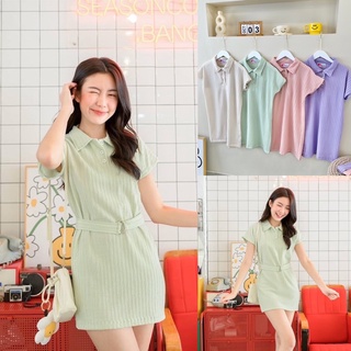 👑Wafer Polo Dress 🥑🍰🧸👀 เดรสโปโลสั้นผ้ายืด