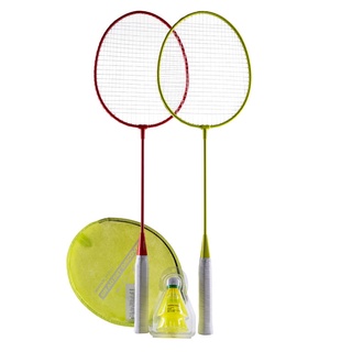 ชุดแร็คเก็ตแบดมินตันสำหรับผู้ใหญ่รุ่น Discover (สีแดง/เหลือง) / PERFLY ADULT BADMINTON RACKET BRAD SET DISCOVER