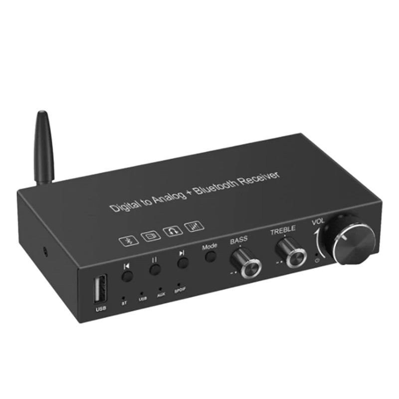 (ใหม่)192KHz Bluetooth Analog To Digital Converter เครื่องขยายเสียงหูฟัง DAC ดิจิตอล Toslink USB AUX RCA 3.5มม.