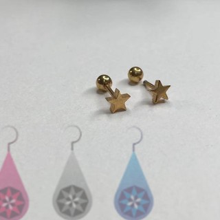 Korea style star shape earring รูปดาว จิวเกาหลี ขนาด 4.5mm.ก้าน 1.2 mm. น่ารักมาก (ราคาต่อ 1 ข้าง)