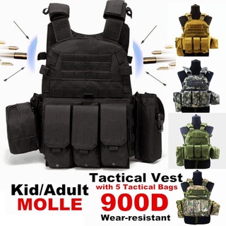 900D สวมเสื้อกั๊กยุทธวิธีทนทหาร MOLLE เสื้อกั๊ก Multi-function น้ำหนักเบาเสื้อกั๊กสามารถใส่ลงใน CS Field Equipment