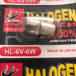 หลอดไส้ หลอดเขี้ยว 6V 6W ตรานกนางแอ่น หลอดตู้ไฟ ไพลอตแลมป์ หลอดไฟคอนโทรล หัวเทียน หลอดไฟฉาย PILOT LAMP