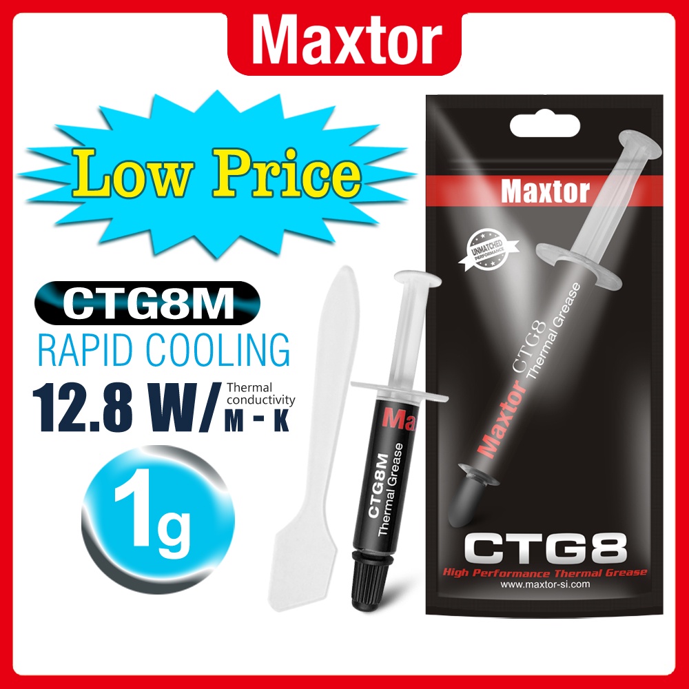 【Local Delivery】Maxtor CTG8 1g Thermal Paste (12.8W/mk) จาระบีระบายความร้อนที่มีประสิทธิภาพสำหรับ CPU/GPU ฮีทซิงค์