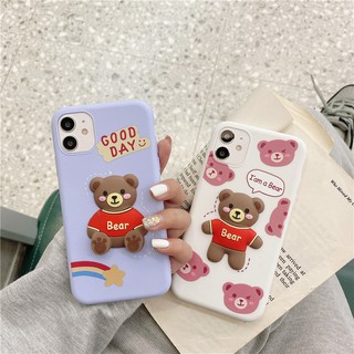 เคสโทรศัพท์มือถือแบบนิ่ม TPU ลายการ์ตูนหมี 3D สําหรับ Samsung Galaxy A03S A03 Core S22 A72 A52 A32 A42 A12 A82 A22 A02 A02S Note 20 S21 Plus Ultra S20 FE