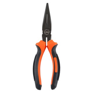 คีมปากแหลมชุบนิกเกิลดำ KINZO 8 นิ้วNICKEL-COATED LONG-NOSE PLIER KINZO 8”เครื่องมือช่าง คีม