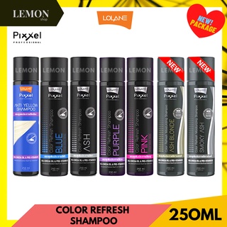 Lolane Pixxel Color Refresh Anti Yellow Shampoo 250ml. (Ash,Purple,Blue,Pink,Blonde,Smoky)