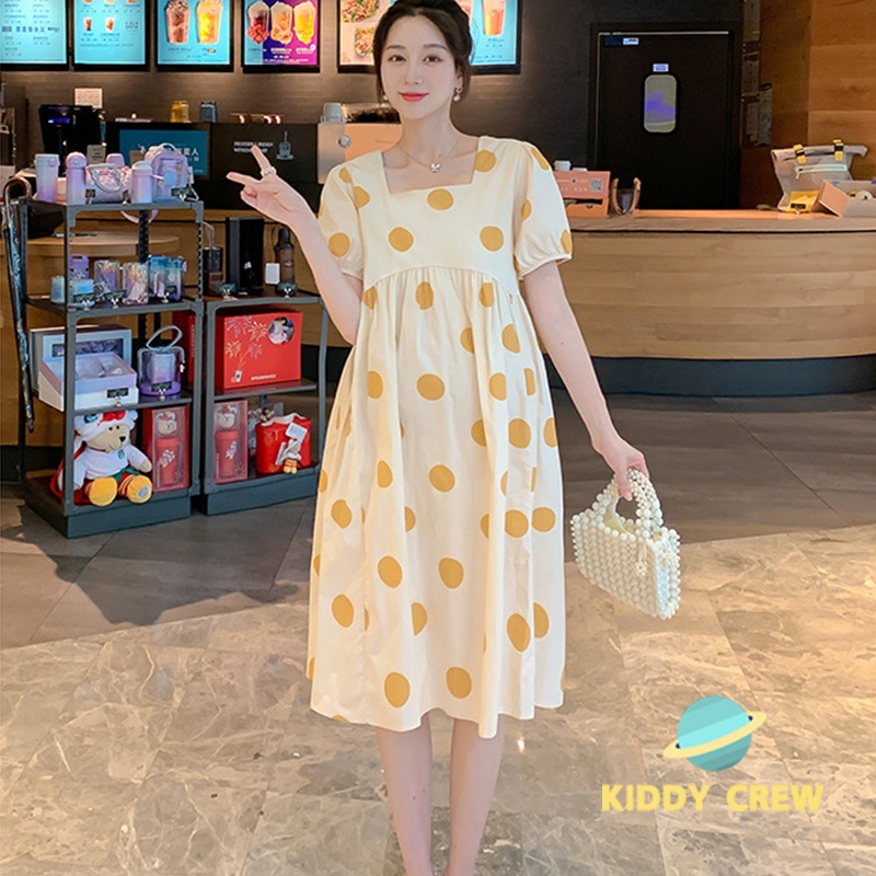 ชุดคลุมท้องสีเหลืองน่ารักสดใส ชุดคลุมท้อง ชุดคลุมท้องผ้านุ่ม ใส่สบาย  ชุดเดรสคนท้องทรงหลวม ชุดคลมท้องสีเหลืองน่ารักสดใส