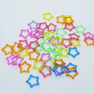 โซ่หมากเก็บ โซ่พลาสติกรูปดาว สีใสคละสี 480 pcs ต่อกันยาว 8.40 เมตรโดยประมาณ