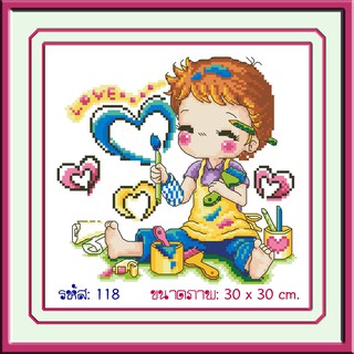 ไอแอมครอสติช iamcrossstitch DIY รหัส L-118 30x30 cm. ชุดอุปกรณ์งานฝีมือปักครอสติชครบชุด