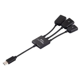 Type C Cable 3 in 1 USB C Type C OTG Host Cable Hub Cord Adapter Connector Splitter