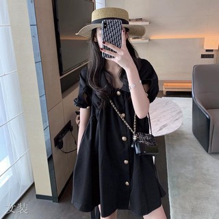 ◊French light mature temperament Goddess fan Gentle wind chiffon black slim dress summer women s 2020 new1