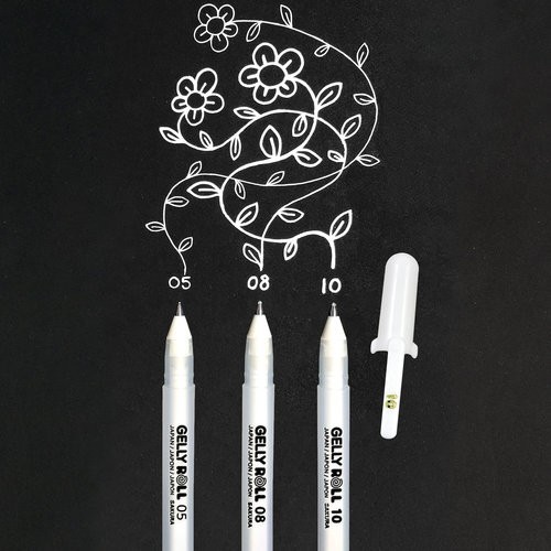 Sakura Gelly Roll Classic white pen ปากกาหมึกสีขาว สำหรับเขียนบนกระดาษ