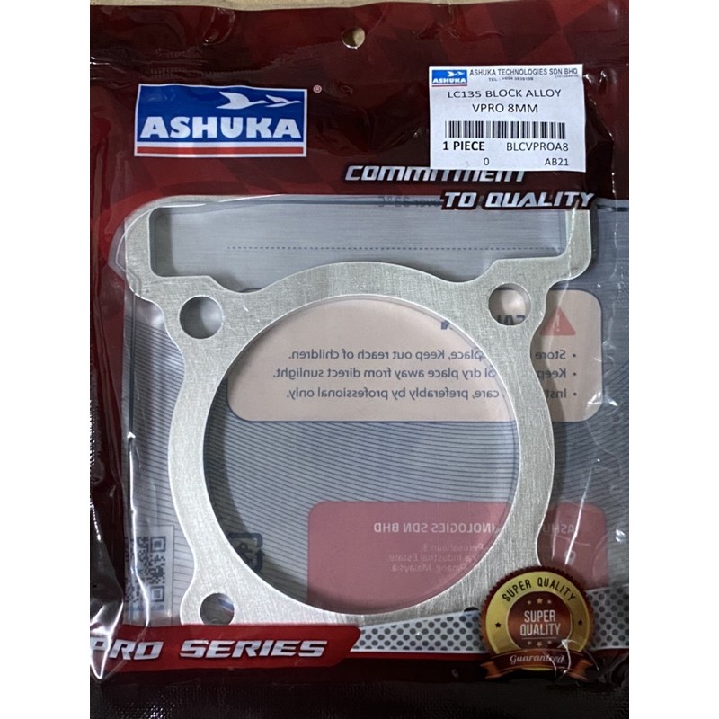 Yamaha LC135 VPRO V PRO ปะเก็นบล็อกโลหะผสม Ashuka (78MM) 0.3/0.4/0.5/0.8/1/2/3/4/5/6/7/8/9