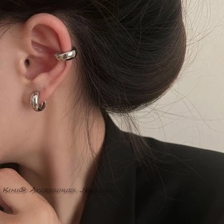 ชุดเครื่องประดับ ต่างหูห่วงทอง 14k แบบไม่เจาะ สําหรับผู้หญิง