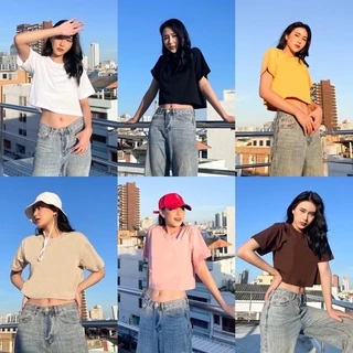เก็บโค้ดลดหน้าร้าน *!! 💗 เสื้อครอป 🤎🤍 งานไทย พร้อมส่ง ผ้าคอตตอน100% 🌈 เสื้อครอปโอเวอร์ไซส์