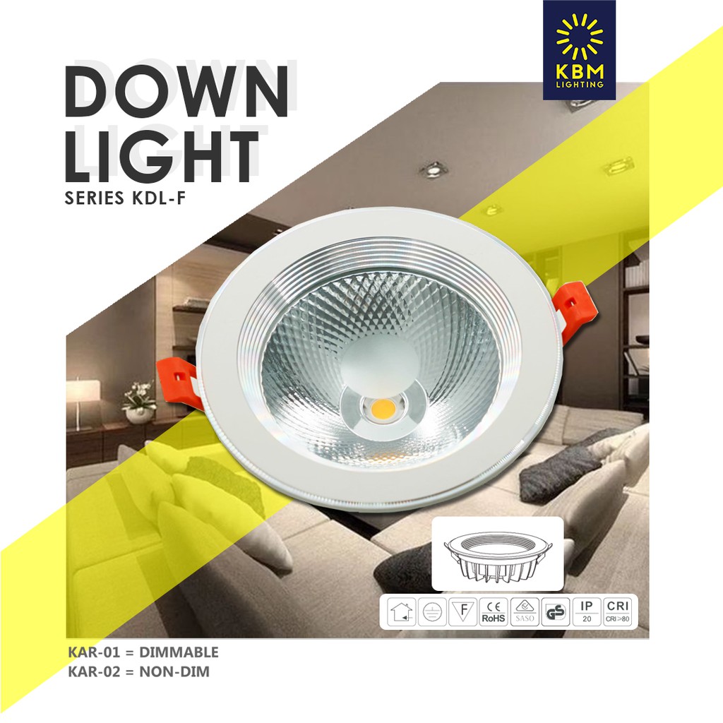 โคมไฟดาวน์ไลท์ โคมไฟแบบส่องลง โคมไฟฝังฝ้า downlight downlight luminair KDLF by KBM LIGHTING
