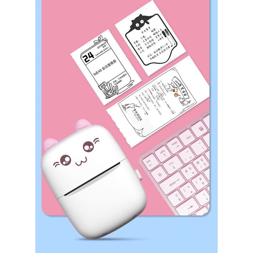 Pocket printer mini เครื่องปริ้นเตอร์พกพา ไร้สายสำหรับ Android IOS เครื่องพิมพ์พกพา พร้อมส่งในไทย