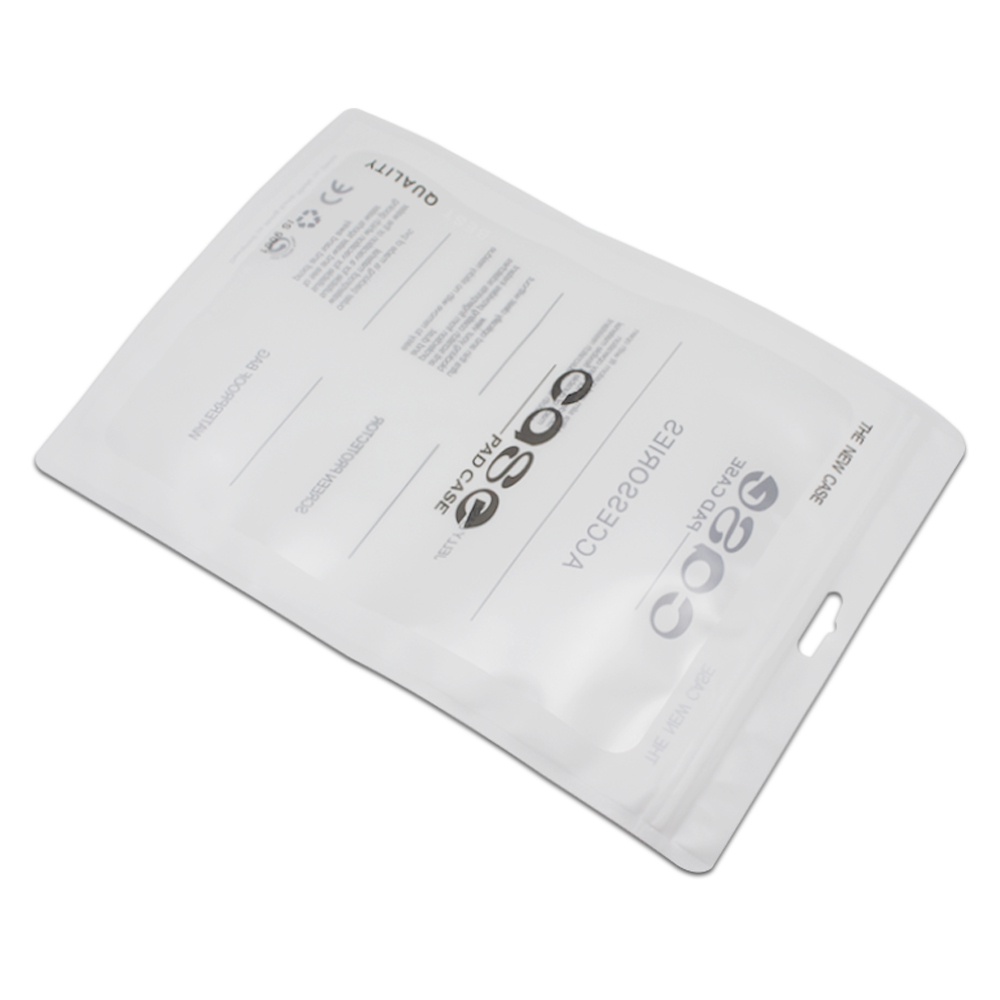 1928cm Matte White Zipper Top Tablet Case Plastic Packaging Bag For iPad mini Case Storage With