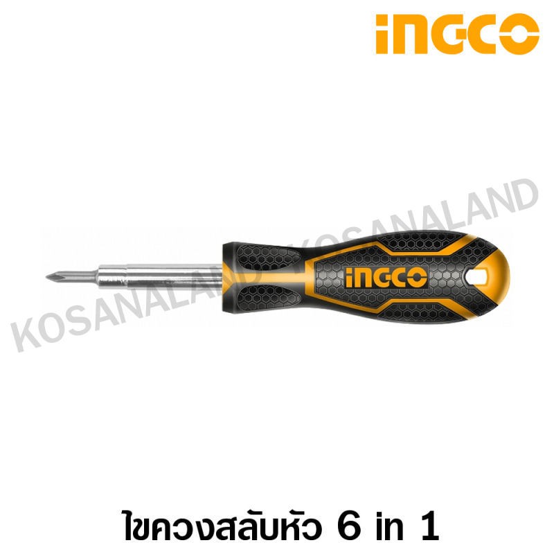 Ingco ไขควงสลับหัว 6 in 1 รุ่น AKISD0608 ( 6 in 1 Screwdriver Set ) / ไขควงหัวสลับ / ไขควงเปลี่ยนหัว