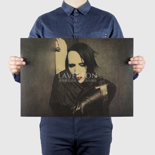 [H1178] โปสเตอร์กระดาษคราฟท์ ลาย Marilyn Manson Nostalgic สไตล์เรโทร 51x36 สําหรับตกแต่ง