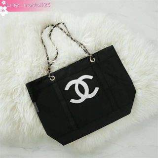 Chanel Satin Shopping Bag With Chain ของแท้ ราคาถูก