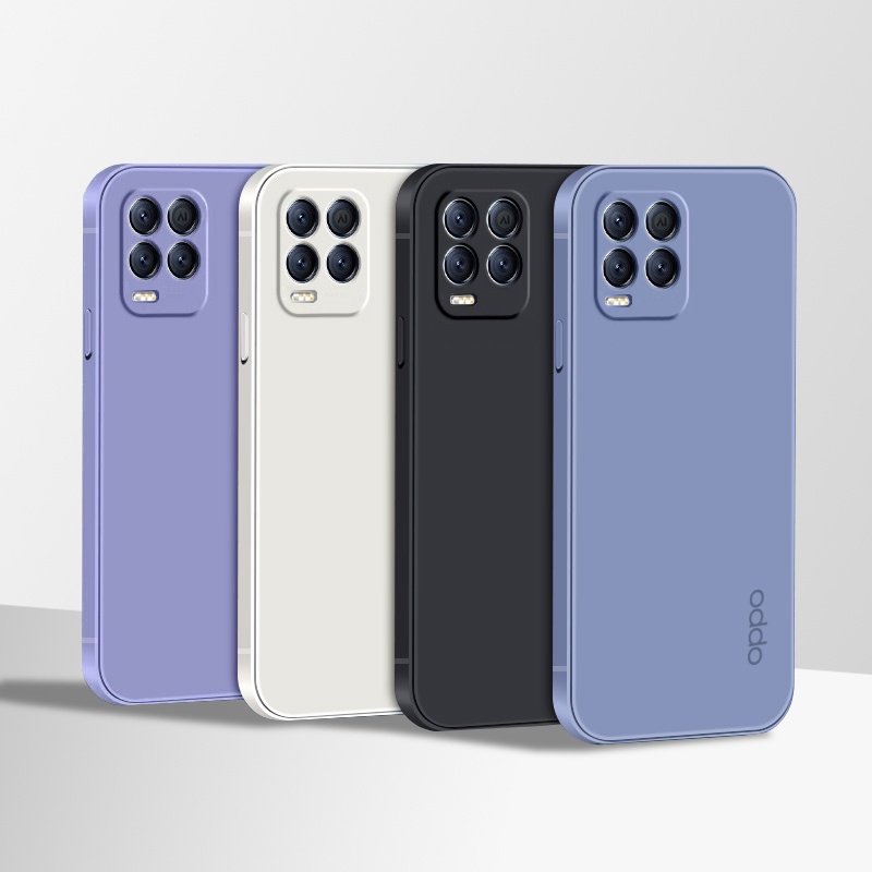 เคสโทรศัพท์ซิลิโคนทรงสี่เหลี่ยมสีแคนดี้สําหรับ Oppo A54 A15 A15S A35 4G