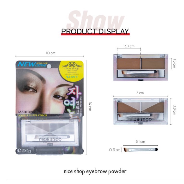 👍ถูกชัวร์✌ของแท้100%💖 Nice shop Eyebrow Powder 2 Shades + Brush คิ้วฝุ่นไนซ์ช็อป 2 ช่อง พร้อมแปรง ni